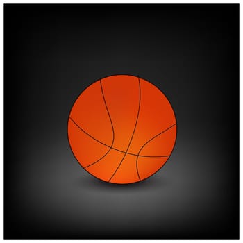 Vector Basketball icon  isolated on a dark background