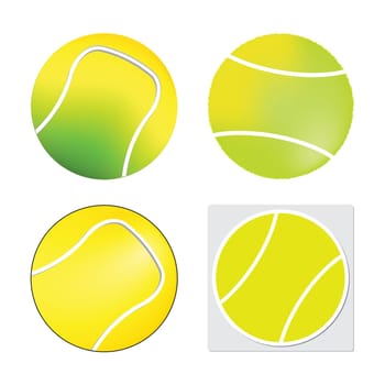 Tennis ball set  - Vector isolated on white background. Icon and illustration