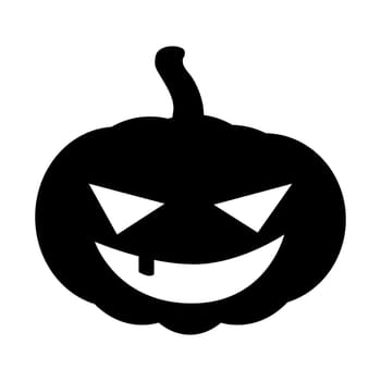 Halloween pumpkin silhouette vector illustration, Jack O Lantern  isolated on white background. Scary orange picture with eyes.