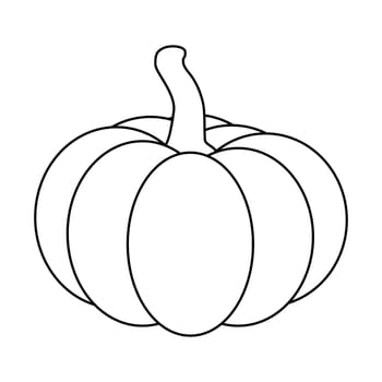 Halloween pumpkin outline, contour vector illustration isolated on white background.