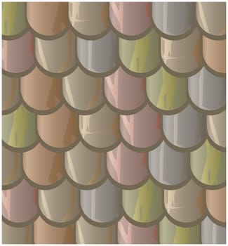 Vector texture illustration of Seamless  clay roof tiles, slate.