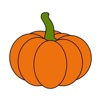 Halloween pumpkin vector illustration isolated on white background.