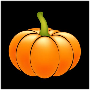 Halloween pumpkin realistic vector illustration isolated on  black background. Image created with gradient mesh.