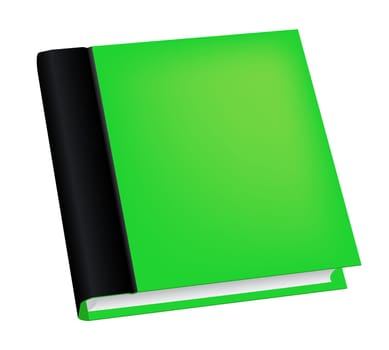 Vector illustration of realistic green book isolated on white background