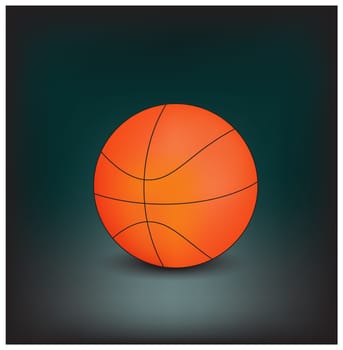 Vector Basketball icon  isolated on a dark background