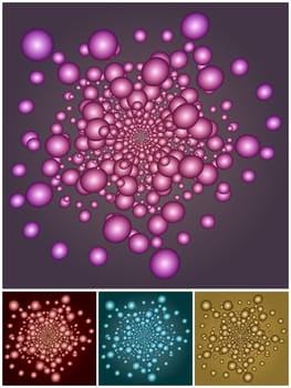 Set of Vector illustration of abstract dot background, Bubble Spiral, dotted tunnel twirl