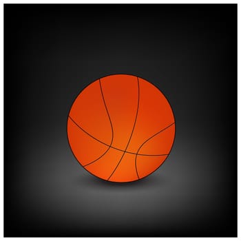 Vector Basketball icon  isolated on a dark background