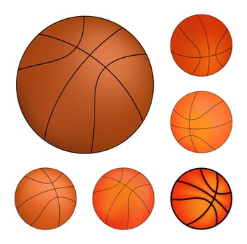 Vector Basketball set isolated on a white background.