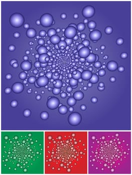 Set of Vector illustration of abstract dot background, Bubble Spiral, dotted tunnel twirl