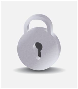 Silver real padlock vector illustration