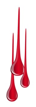 Dripping blood isolated on white. Blood drop vector