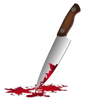 realistic bloody knife. Knife with blood vector illustration.