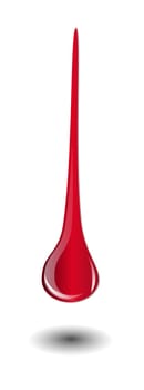 Dripping blood isolated on white. Blood drop vector