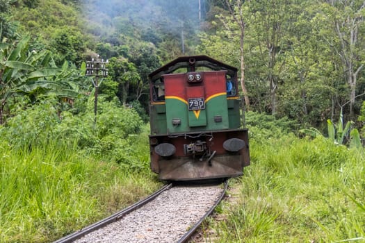 local train in Ella mountain in Sri lanka