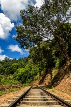 wide angle on the rail ways at Ella village, Sri Lanka