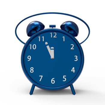 The 3d rendering of alarm clock with little minutes to twelve o'clock