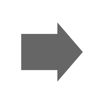 Pointer, arrow in modern flat style. Arrow vector button isolated on white background. Symbol for web design, site, app, UI.