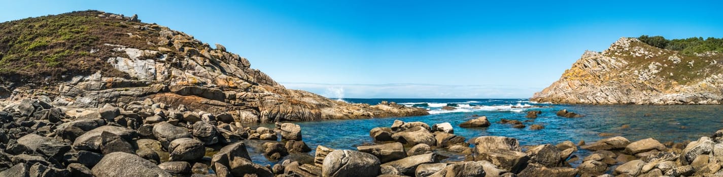 ISLAS CIES, SPAIN - CIRCA SEPTEMBER 2017: Seashore at Cies islands, Spain included in the Atlantic Islands of Galicia National Park.
