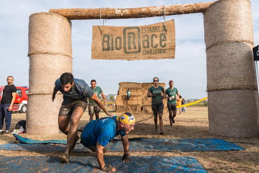 ESTARREJA, PORTUGAL - SEPTEMBER 23: Athletes crossing the finish line at the Biorace on september 23, 2017 in Estarreja, Portugal.