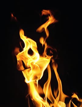 fire flames on black background or texture