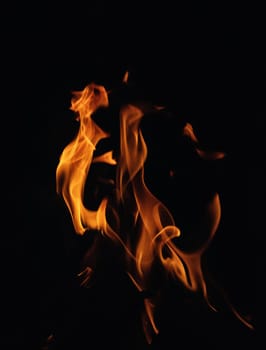 fire flames on black background or texture