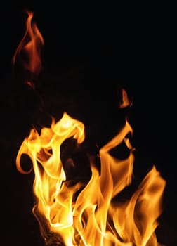 fire flames on black background or texture