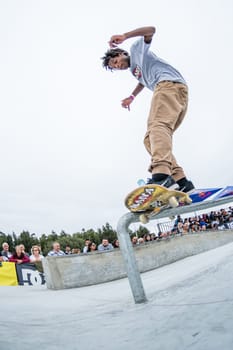 MAIA, PORTUGAL - SEPTEMBER 24, 2017: Unidentified skater during the 4th Stage DC Skate Challenge by Moche.