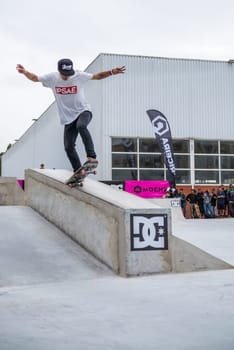 MAIA, PORTUGAL - SEPTEMBER 24, 2017: Daniel Ferreira during the 4th Stage DC Skate Challenge by Moche.