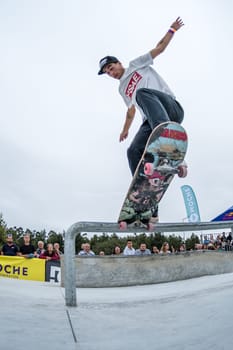 MAIA, PORTUGAL - SEPTEMBER 24, 2017: Daniel Ferreira during the 4th Stage DC Skate Challenge by Moche.