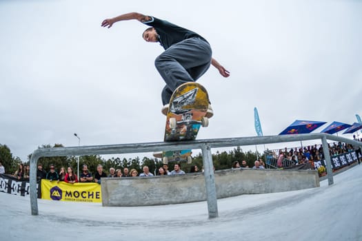 MAIA, PORTUGAL - SEPTEMBER 24, 2017: Jorge Simoes during the 4th Stage DC Skate Challenge by Moche.
