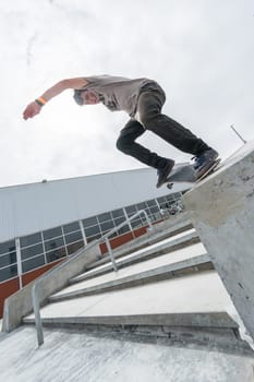 MAIA, PORTUGAL - SEPTEMBER 24, 2017: Unidentified skater during the 4th Stage DC Skate Challenge by Moche.