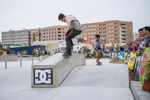 MAIA, PORTUGAL - SEPTEMBER 24, 2017: Unidentified skater during the 4th Stage DC Skate Challenge by Moche.