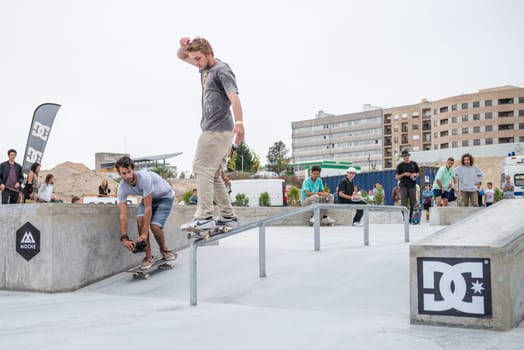 MAIA, PORTUGAL - SEPTEMBER 24, 2017: Unidentified skater during the 4th Stage DC Skate Challenge by Moche.