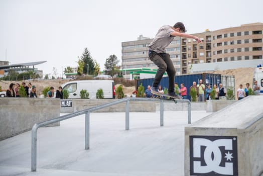 MAIA, PORTUGAL - SEPTEMBER 24, 2017: Unidentified skater during the 4th Stage DC Skate Challenge by Moche.