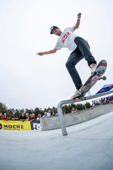 MAIA, PORTUGAL - SEPTEMBER 24, 2017: Daniel Ferreira during the 4th Stage DC Skate Challenge by Moche.