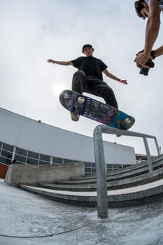 MAIA, PORTUGAL - SEPTEMBER 24, 2017: Unidentified skater during the 4th Stage DC Skate Challenge by Moche.