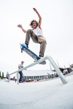 MAIA, PORTUGAL - SEPTEMBER 24, 2017: Pedro Fangueiro during the 4th Stage DC Skate Challenge by Moche.