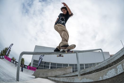 MAIA, PORTUGAL - SEPTEMBER 24, 2017: Matheus Freitas during the 4th Stage DC Skate Challenge by Moche.