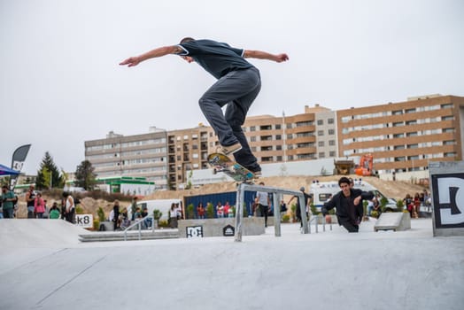 MAIA, PORTUGAL - SEPTEMBER 24, 2017: Jorge Simoes during the 4th Stage DC Skate Challenge by Moche.