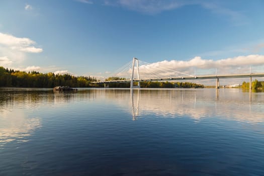 Bridge over the River in Umea, Sweden in Autumn.