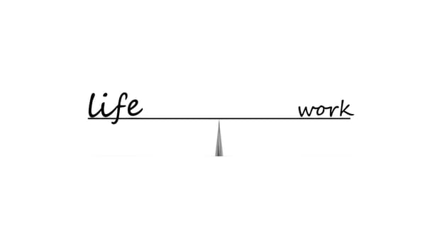 THe 3d rendering of work life balance, business work life concept
