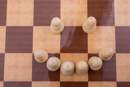Chess board with chess pieces  on it
