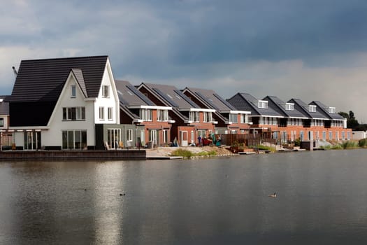 New built neighborhood near water in the Netherlands