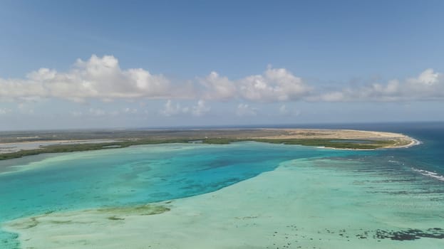 Bonaire island Caribbean sea windsurf lagoon Sorobon aerial drone top view
