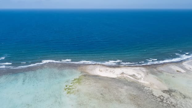 Bonaire island Caribbean sea windsurf lagoon Sorobon aerial drone top view