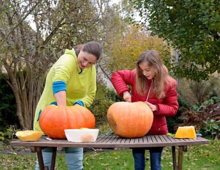 Carving pumpkin