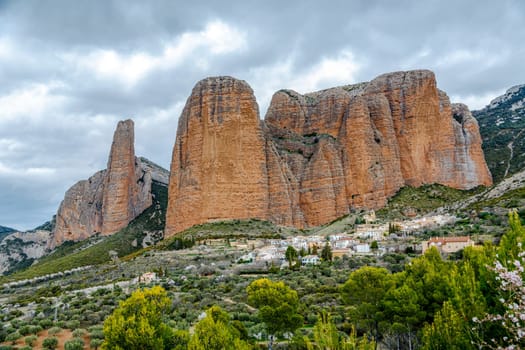 Mallos De Riglos are the picturesque rocks in Huesca province of Spain
