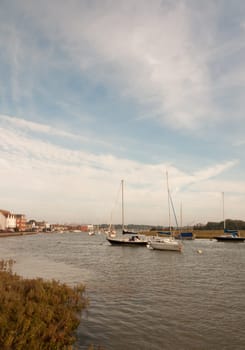 long marina dock scene harbour outside landscape  Essex  England  UK