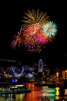 Fireworks to celebrate the Day of Mercy 2017 in Barcelona Spain