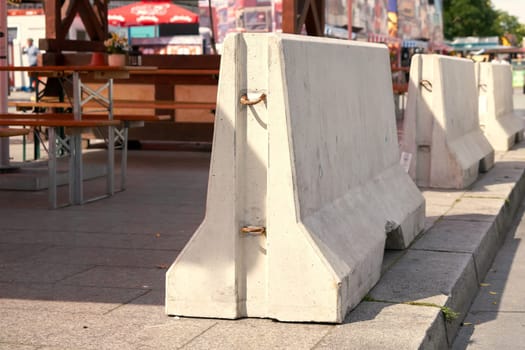 Concrete barriers to counter terrorism at Breitscheidplatz in Berlin